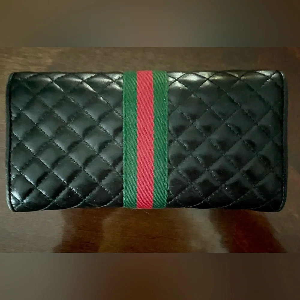 Gucci Black Ophidia Sherry Webb Line Quilted Leather Long wallet. Almost Perfect - Picture 5 of 15